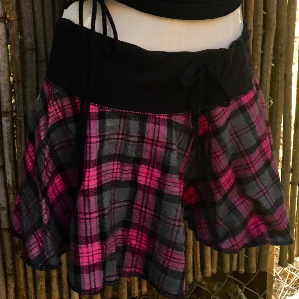Flannel Plaid Mini Skirt